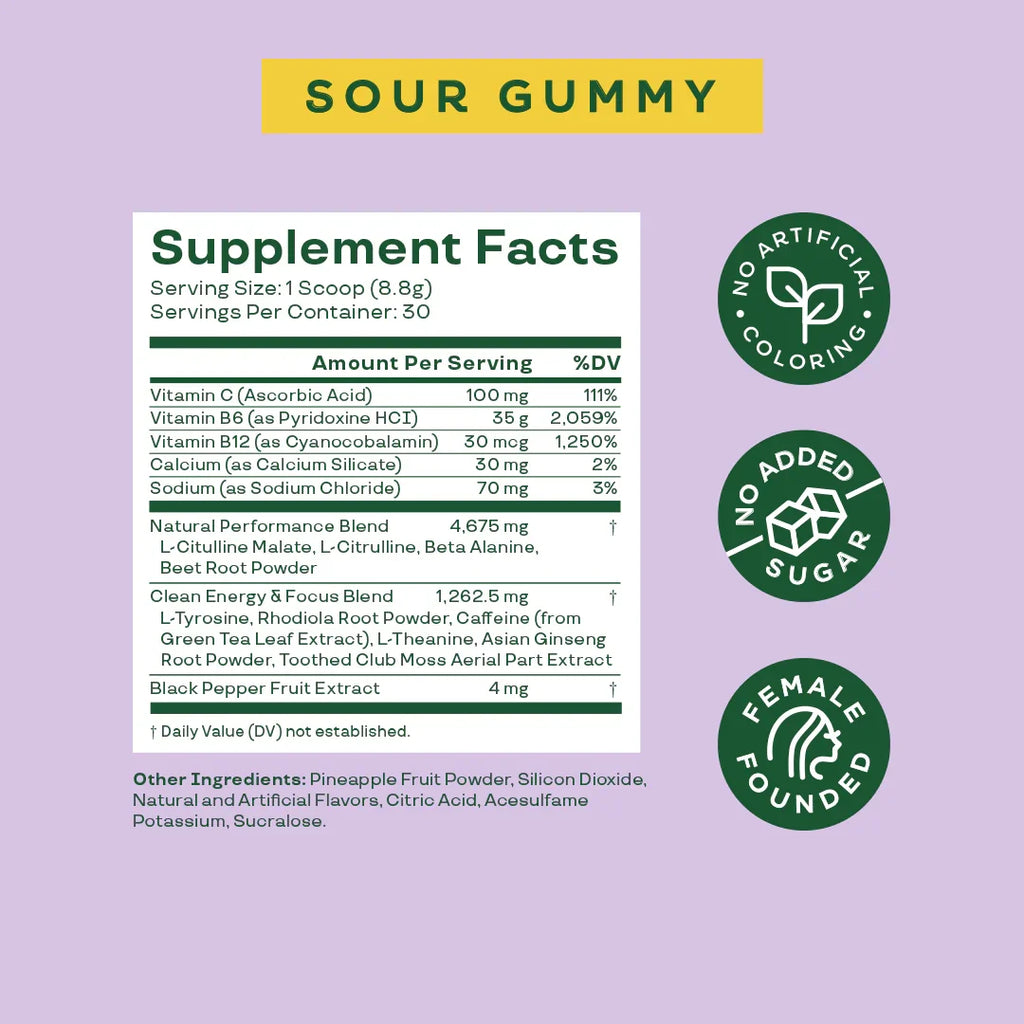 Bloom – High Energy Pre Workout Sour Gummy