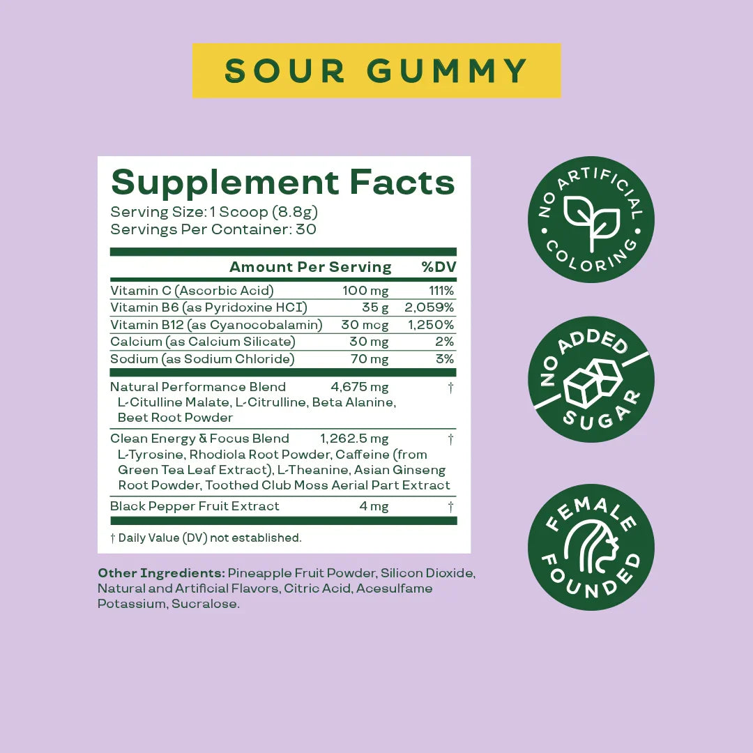 Bloom – High Energy Pre Workout Sour Gummy