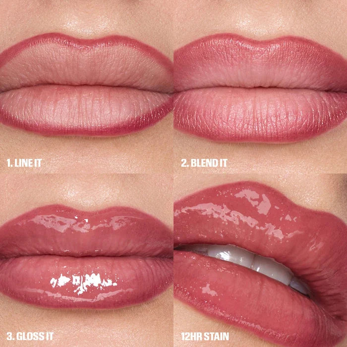 Huda Beauty - Lip Stain and Lip Gloss Duos Rosy Bombshell