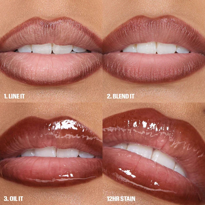 Huda Beauty - Lip Stain and Lip Gloss Duos Peachy Nude