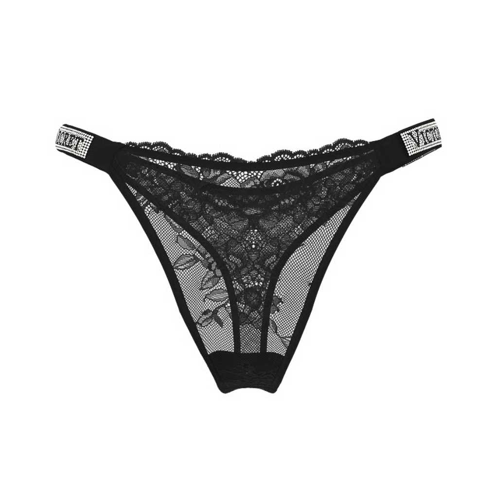 Victoria's Secret - Calcinha Fio Dental c/ Alça Brilhante