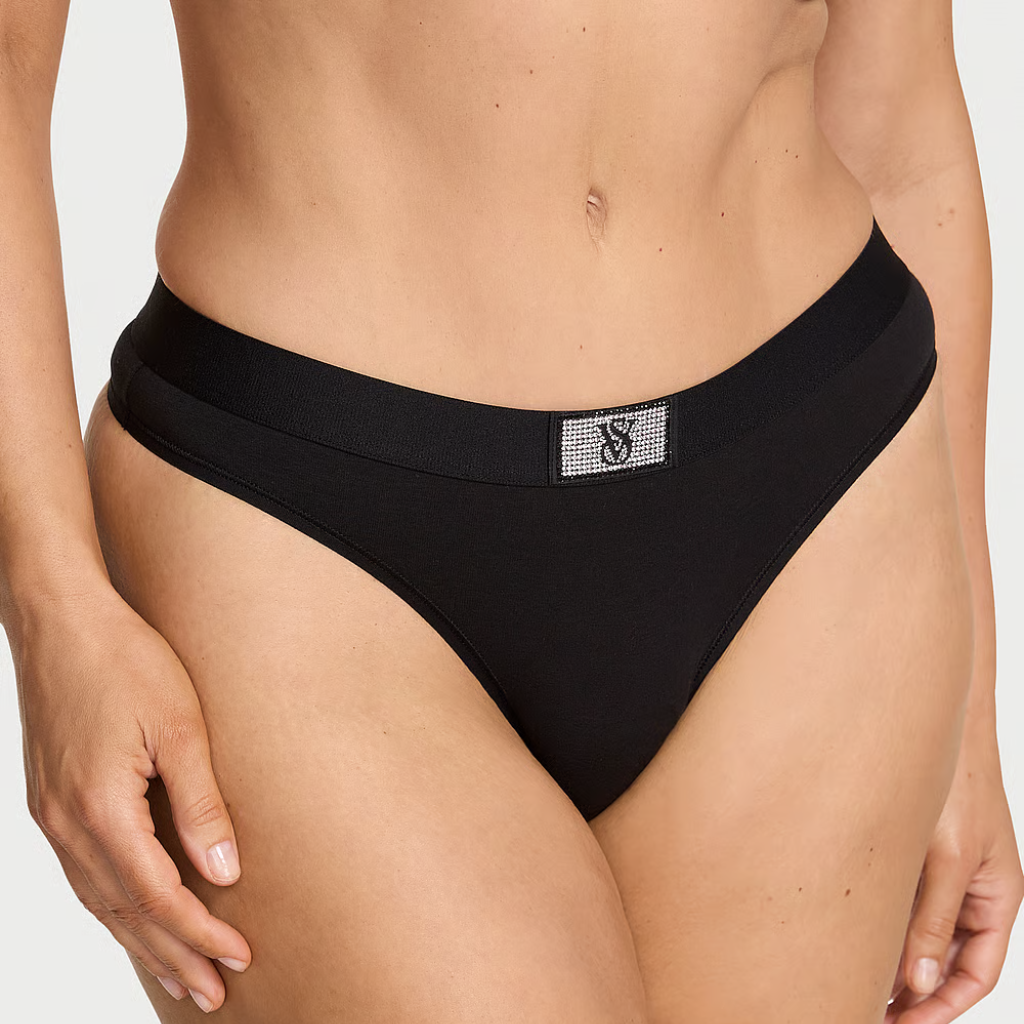 Victoria's Secret - Calcinha Fio Dental c/ Logo Brilhante