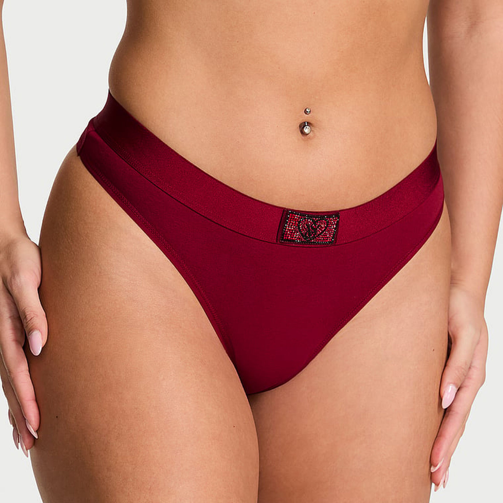Victoria's Secret - Calcinha Fio Dental c/ Logo Brilhante